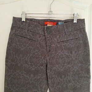 Anthropologie Cartonnier Velvet Brocade Faded Black Gray Charlie Ankle Pants 6P